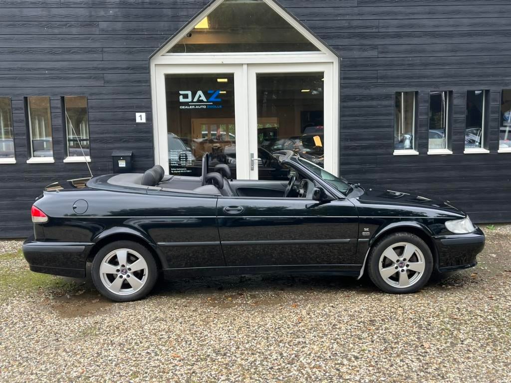 Saab 9-3 Cabrio 2.0t S Aut/Ecc/Audio/Navi/Leer/Lm (bj 2002), Auto's, Saab, Gebruikt, Zwart, 4 cilinders, 4 stoelen