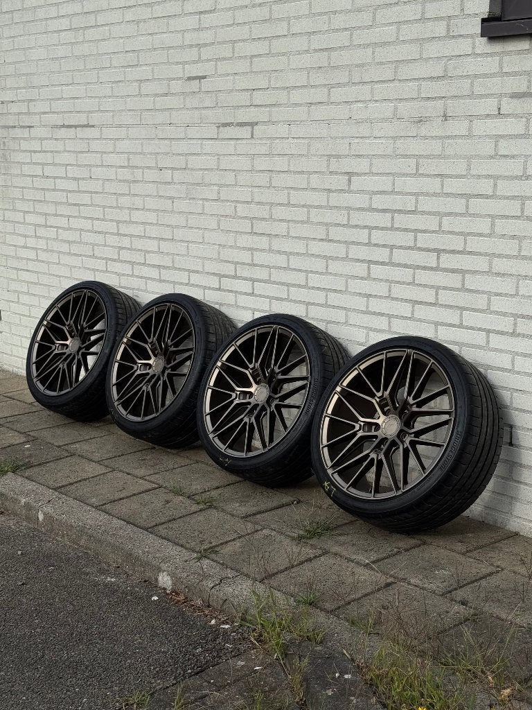 19” JR28 bronze 5x112 + goede Bridgestone banden, Auto-onderdelen, Banden en Velgen, Gebruikt, Banden en Velgen, 235 mm, Personenwagen