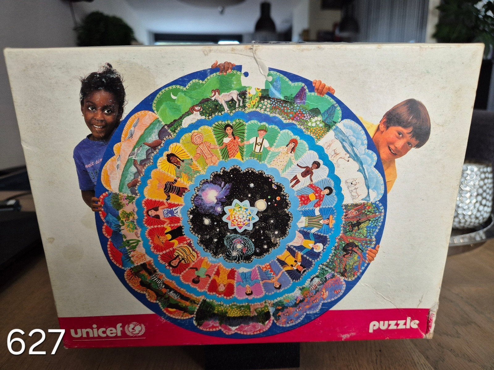 Unicef puzzle rond. Vintage (ong) 1980., Ophalen of Verzenden, Gebruikt