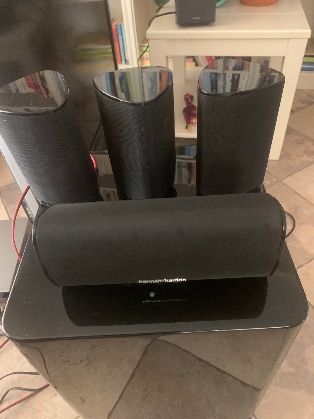 4 Harman Kardon luidsprekers, Ophalen of Verzenden, Zo goed als nieuw, Surroundset, Harman Kardon
