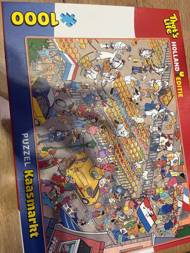 Puzzel Kaasmarkt 1000 stukjes - Holland Editie, Hobby en Vrije tijd, Denksport en Puzzels, Ophalen of Verzenden, Zo goed als nieuw