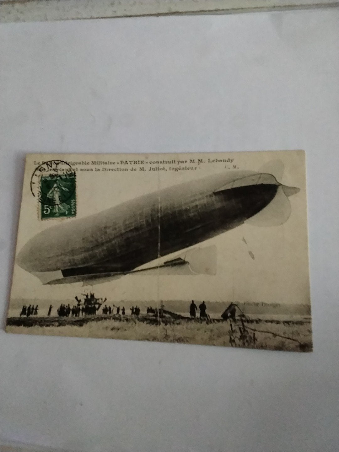 Zeldzame Oude Ansichtkaart Luchtschip Patrie Militair, Ophalen of Verzenden, Voor 1920, Gelopen