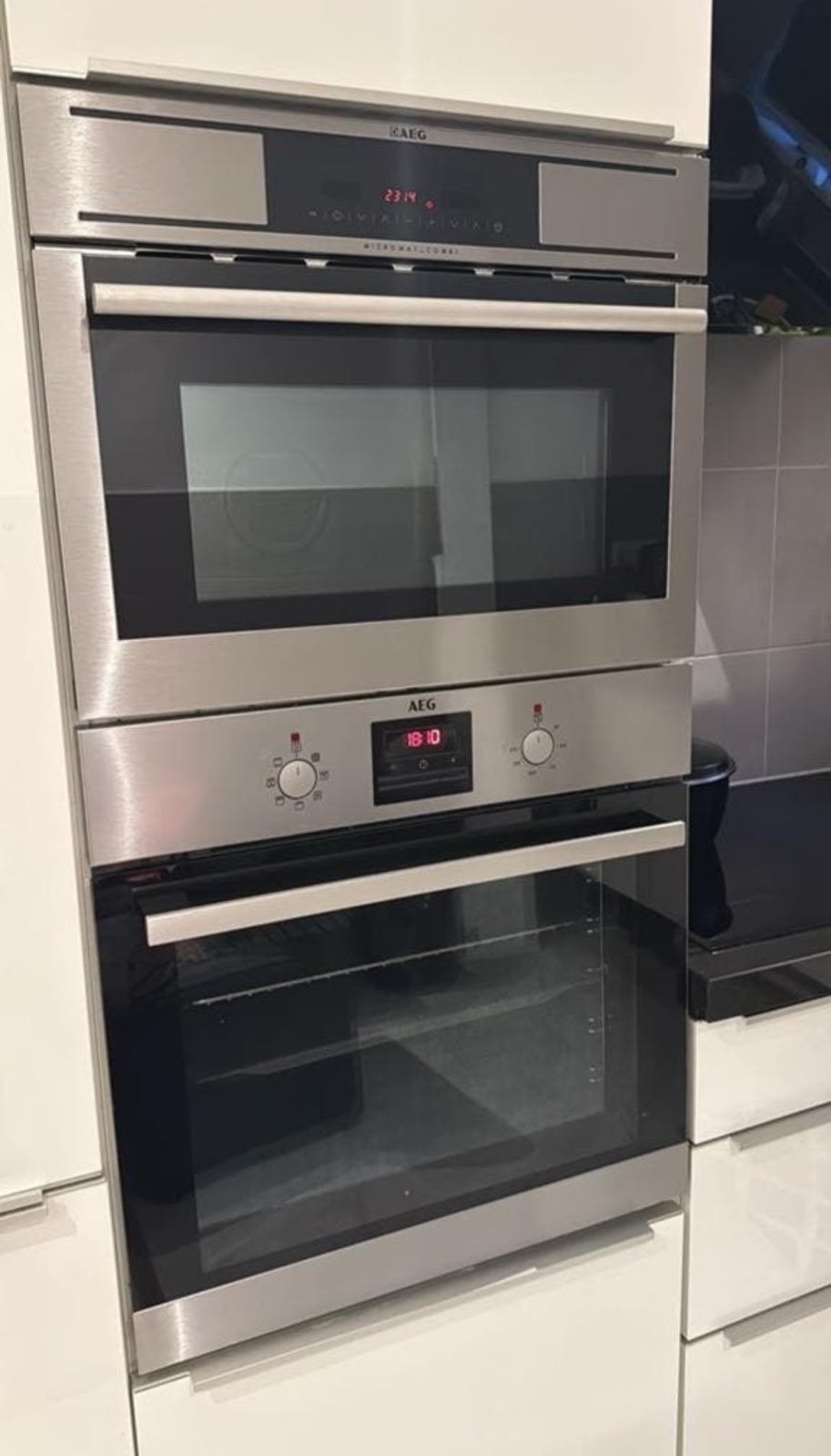 AEG Inbouw Combi-Oven en Oven Set, Witgoed en Apparatuur, Ovens, Ophalen, 45 tot 50 cm, Gebruikt, 60 cm of meer