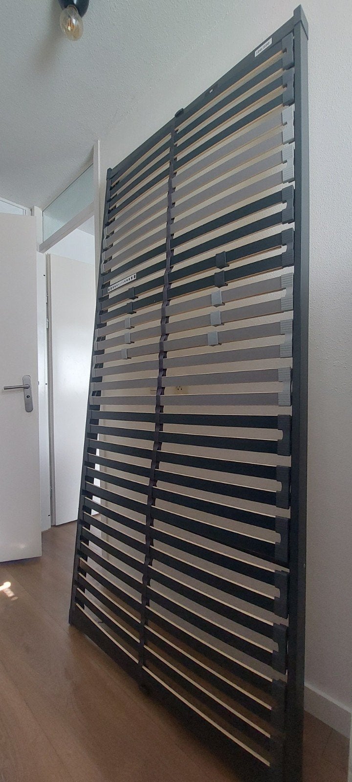 Lattenbodem 100x220 grijs met middensectorversteviging, Ophalen, 100 cm, Eenpersoons, Zo goed als nieuw
