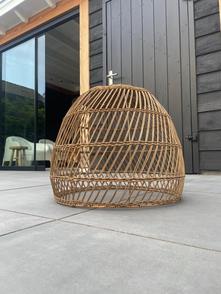 Rotan lampenkap, Huis en Inrichting, Lampen | Lampenkappen, Ophalen, Gebruikt, Overige kleuren, 25 tot 50 cm