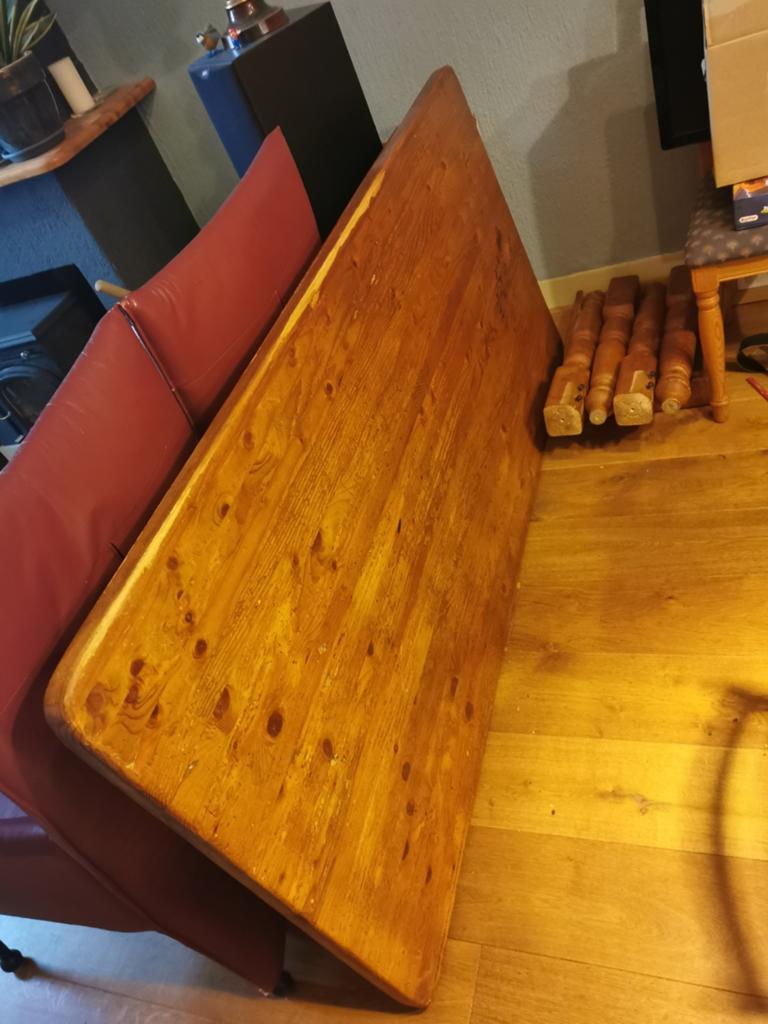Degelijke grenen tafel, Ophalen, Gebruikt, Rechthoekig, 50 tot 100 cm