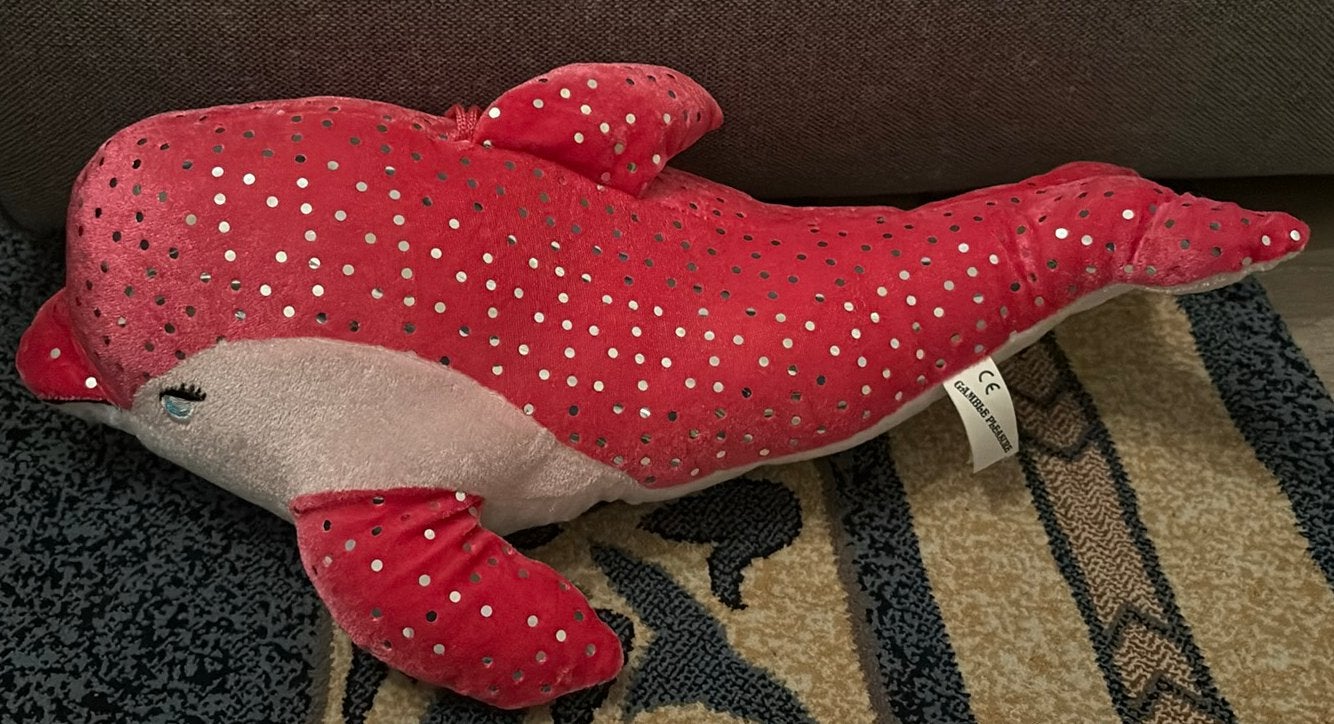 Grote Roze Walvishaai Knuffel Glitter Dolfijn / Vis Plushie, Ophalen, Overige merken, Overige karakters, Overige typen