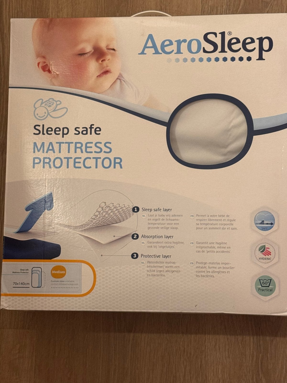AeroSleep Sleep Safe Matrasbeschermer 70x140 cm, Kinderen en Baby's, Jongetje of Meisje, Matrasbeschermer, Nieuw, Ophalen of Verzenden