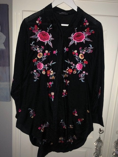 nieuw zwarte blouse met bloemen Zara, Nieuw, Ophalen of Verzenden, Maat 36 (S), Zara
