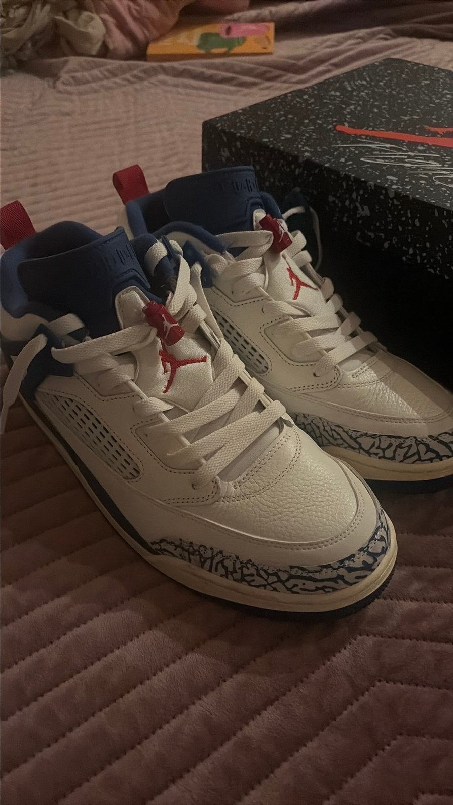 Jordan Spizike low maat 45, Ophalen, Blauw, Sneakers of Gympen, Zo goed als nieuw