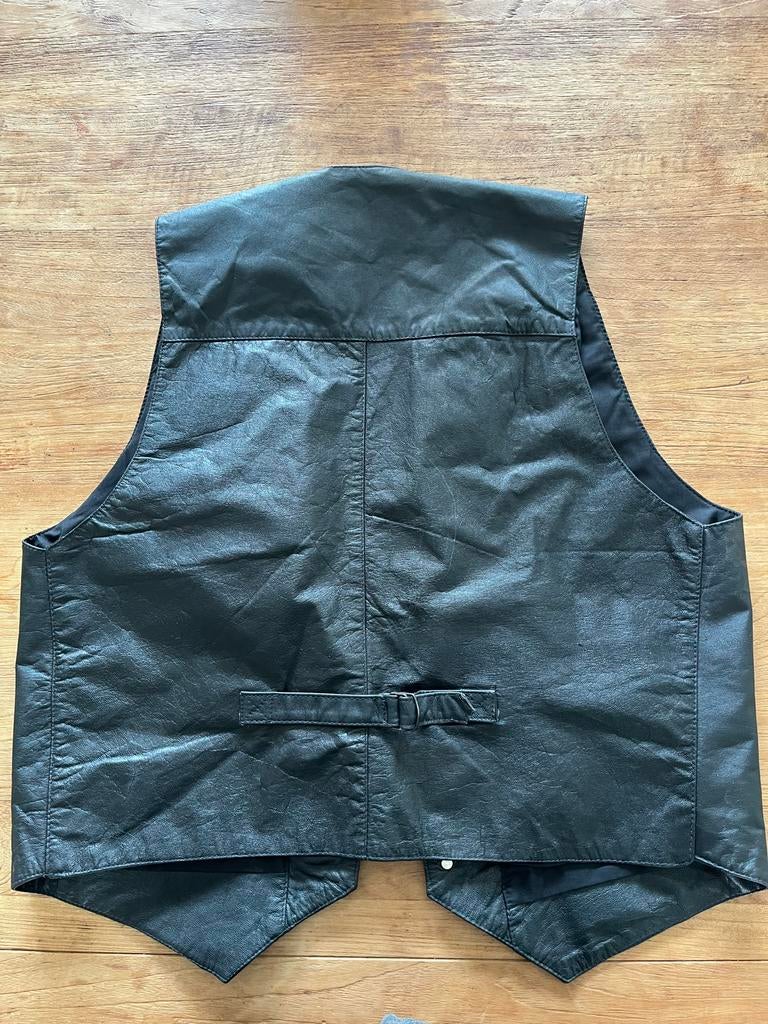 Zwart leren vest XL, Kleding | Heren, Ophalen of Verzenden, Gedragen