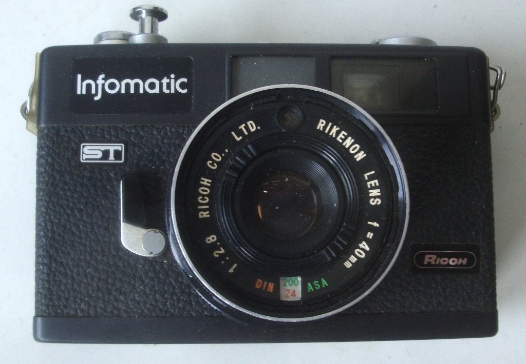 Ricoh Infomatic analoog fototoestel met Rikenon 1:2.8 40 mm, Ophalen of Verzenden, Gebruikt, Compact, Overige Merken