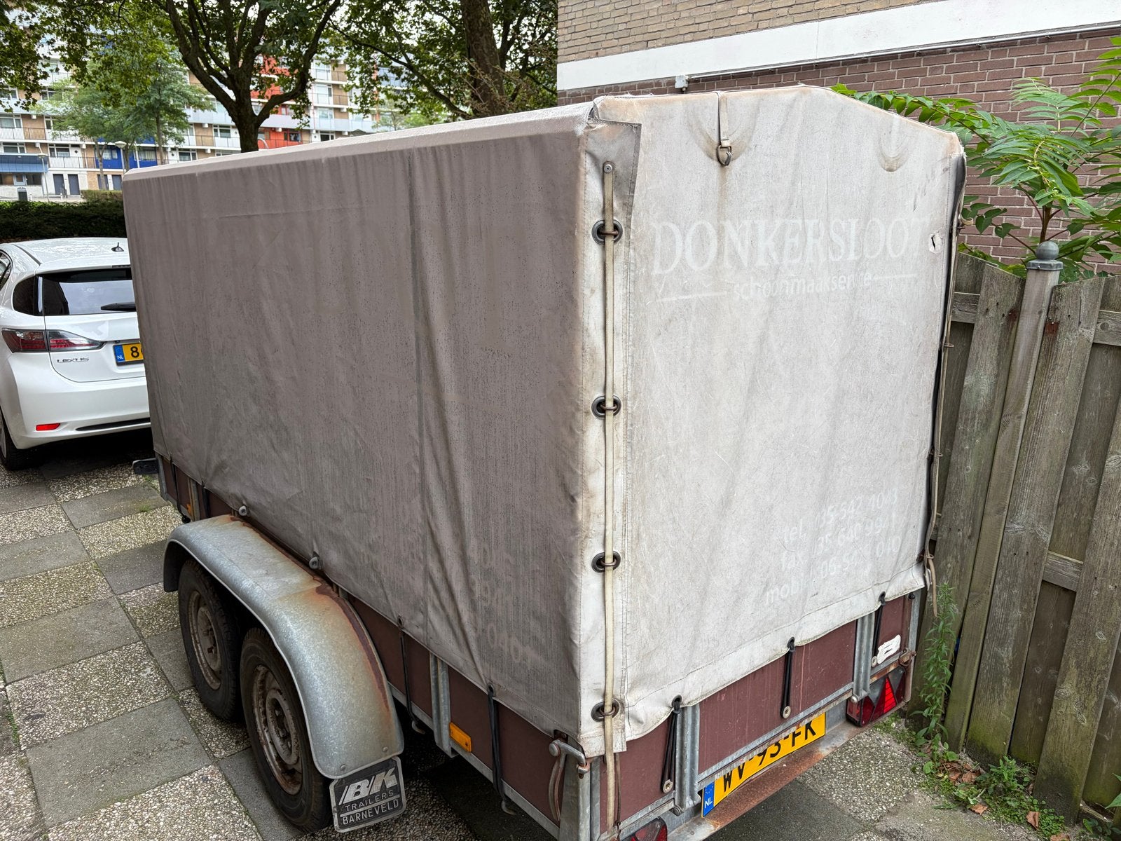 Saris aanhanger met huif - dubbelasser 3 meter bak, Auto diversen, Ophalen, Gebruikt