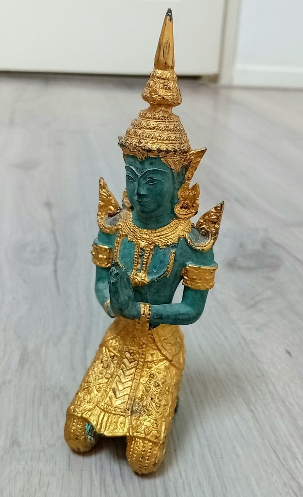vintage tempelwachter - bronzen figuur - thailand 20e eeuw, Verzenden