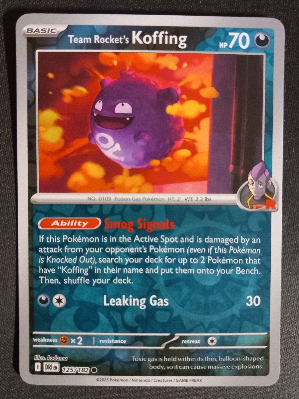 Rocket's Koffing 125/182 Destined Rivals Reverse NM, Verzenden, Zo goed als nieuw, Losse kaart, Foil