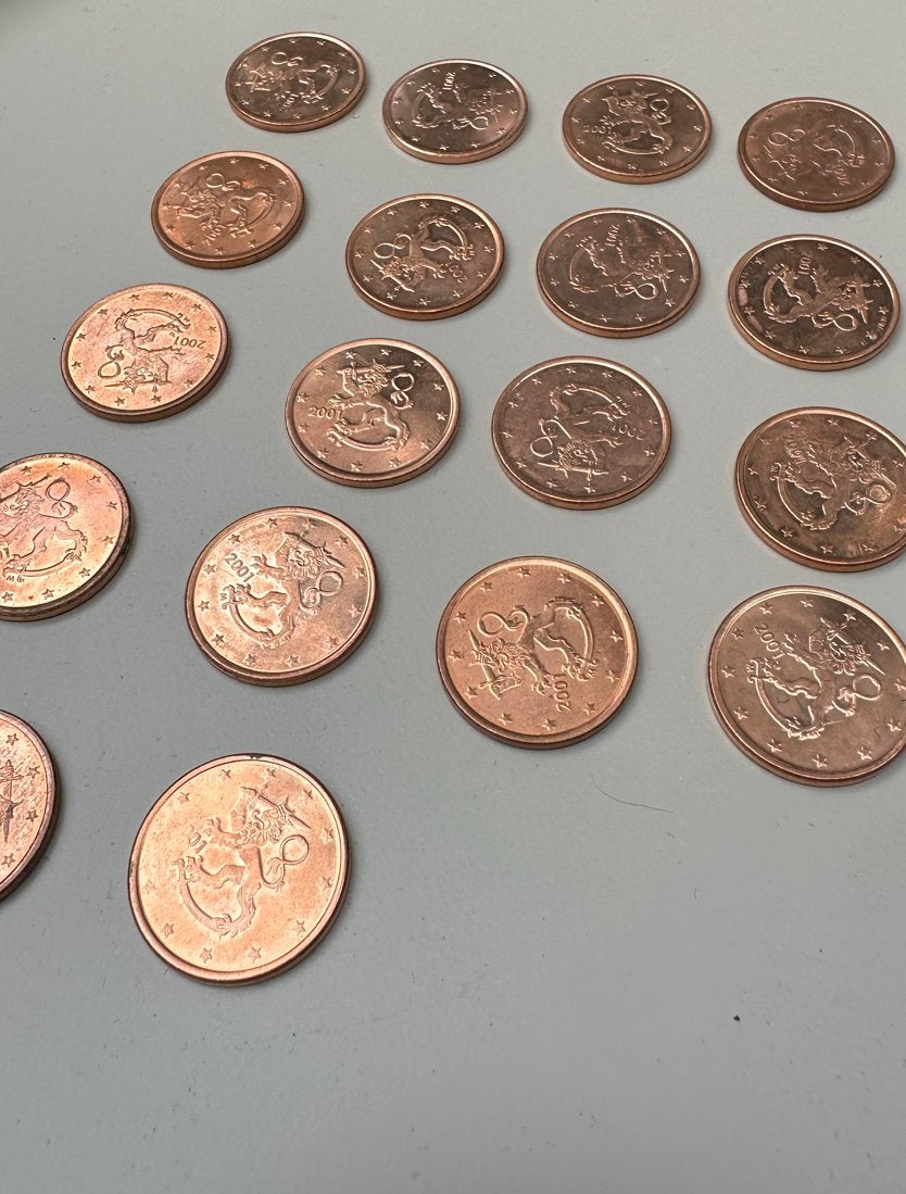 5 eurocent munten Finland 2001(22 stuks), Ophalen of Verzenden, Finland, 5 cent, Setje