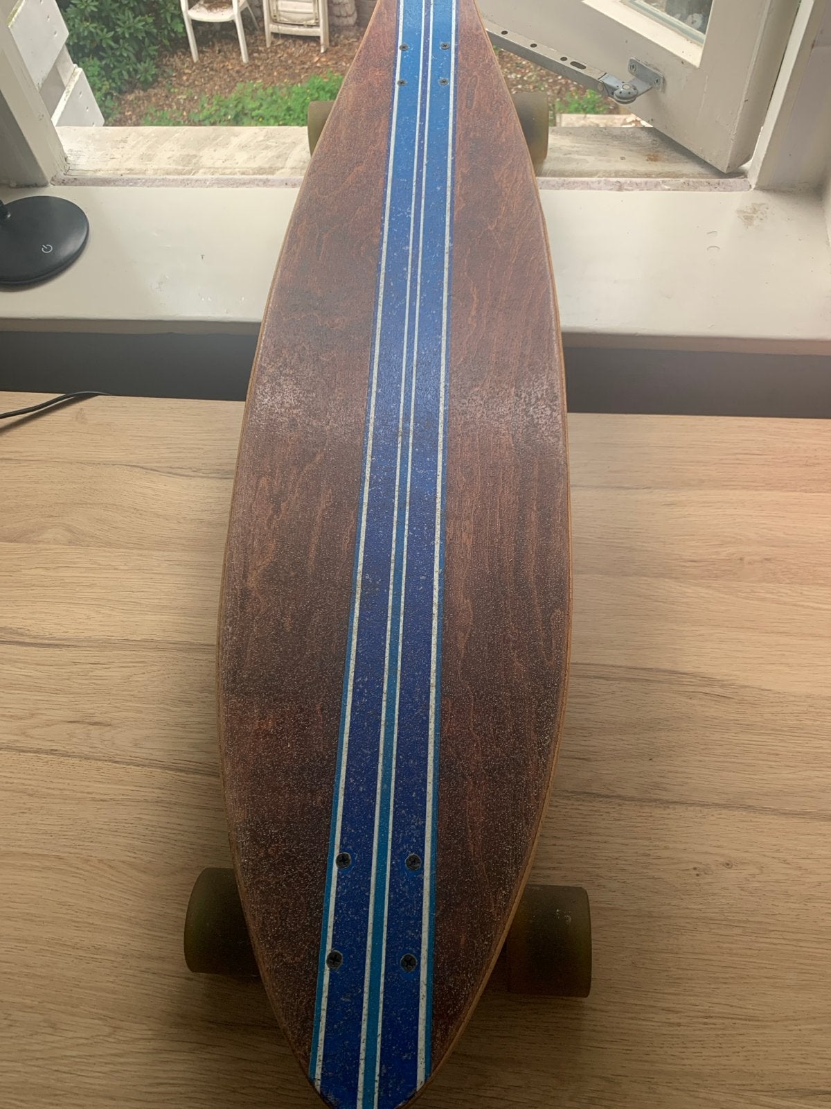 Saterno longboard - perfect voor cruisen, Ophalen of Verzenden, Gebruikt, Skateboard, Longboard