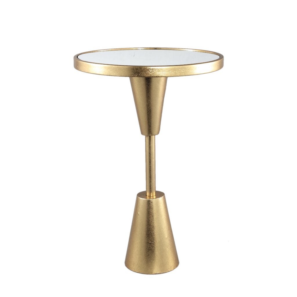 Bijzettafel - H60 x 40 cm - IJzer - Goud – Spiegelblad tafel, Boho, Info@ptmd.nl, Nieuw, Ophalen of Verzenden