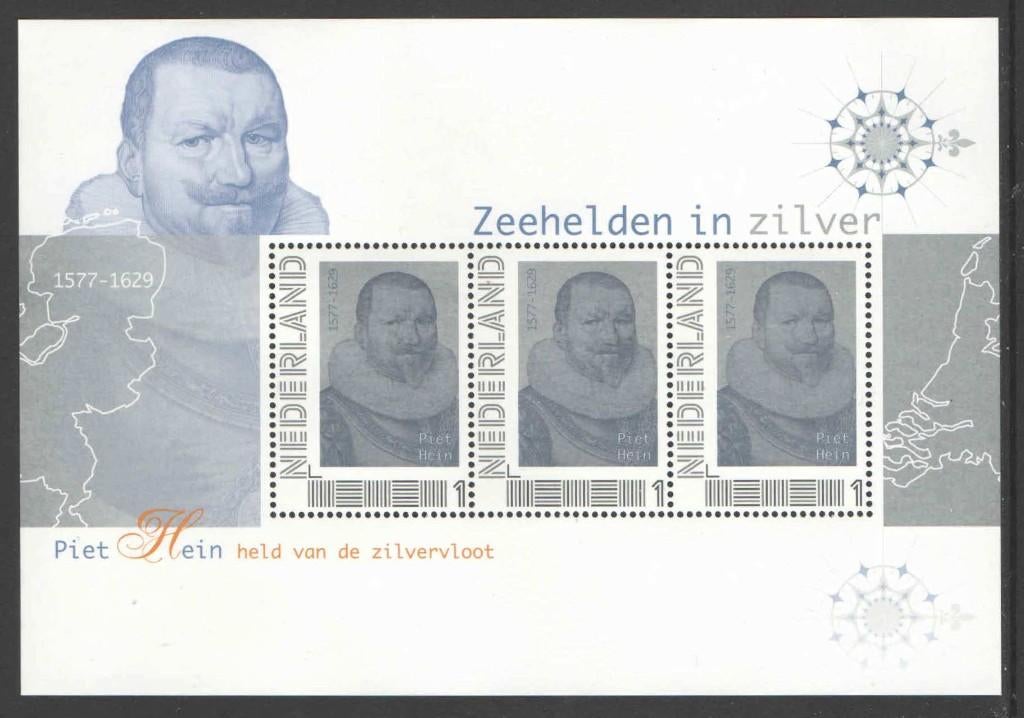 Postzegels Nederlandse Zeehelden: Piet Hein, Postzegels en Munten, Ophalen of Verzenden, Na 1940, Postfris