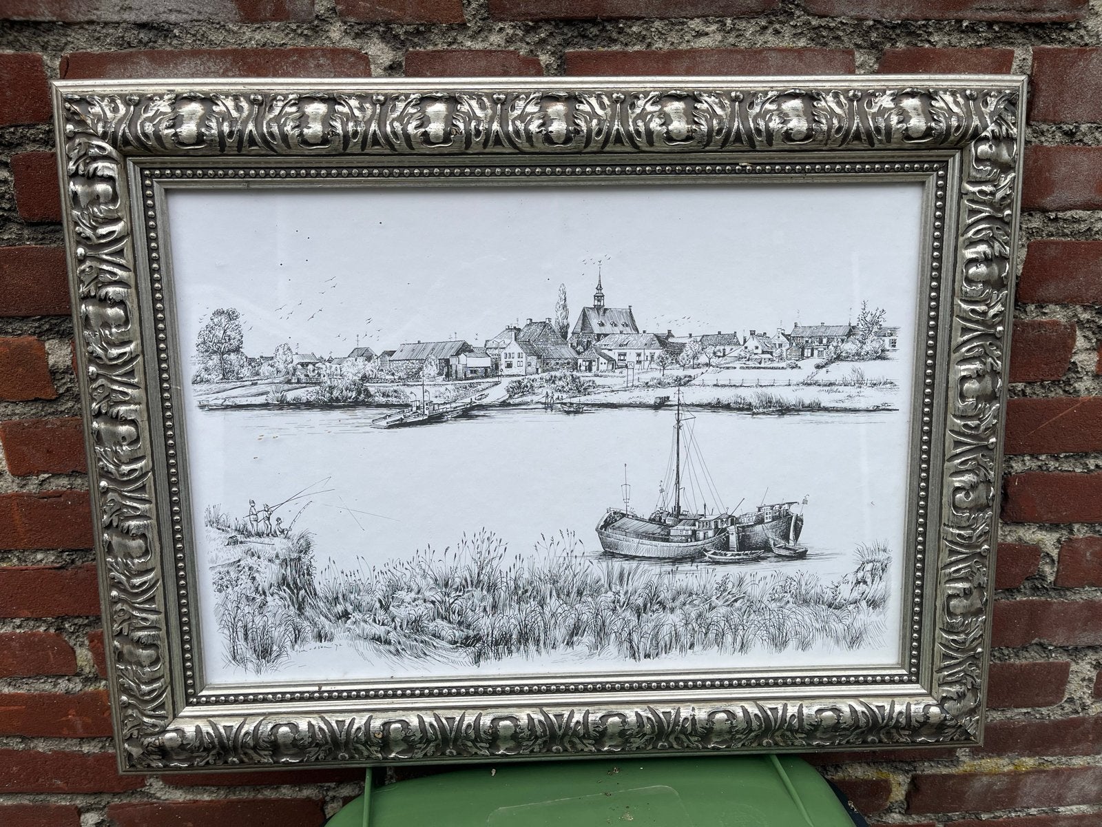 Toon van der Ven - kunstwerk broekhuizen (1972), Antiek en Kunst, Ophalen, Tekening, Pentekening, Gesigneerd