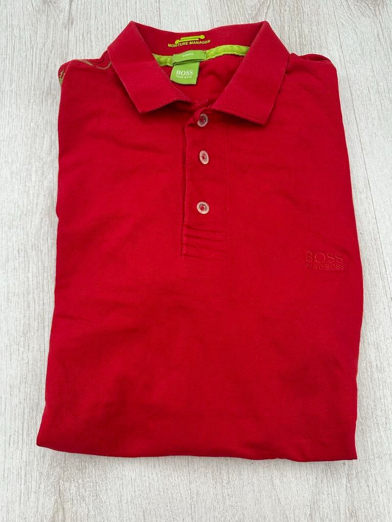 Rode Hugo Boss polo XL, Ophalen of Verzenden, Gedragen, Maat 56/58 (XL), Rood