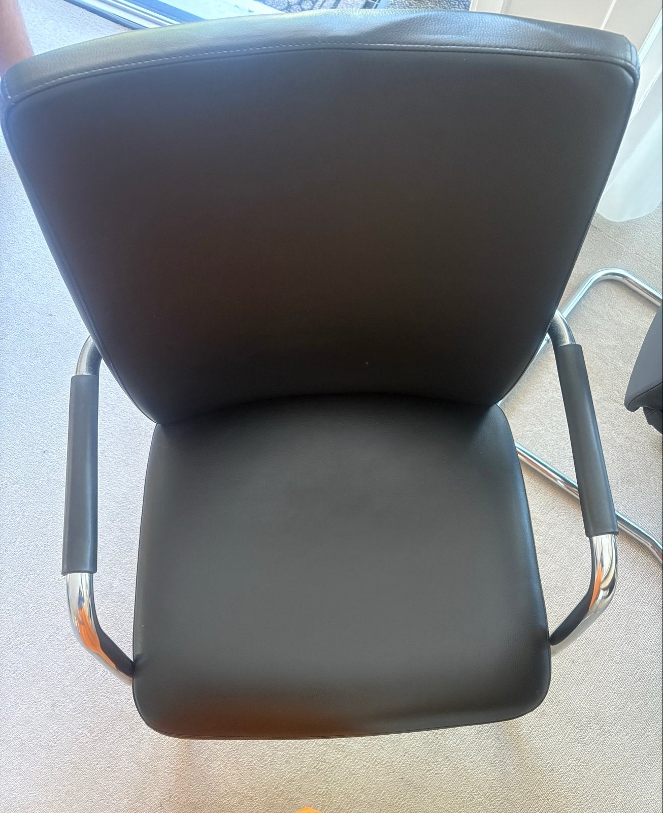 Eetkamertafel met 4 stoelen, Huis en Inrichting, Ophalen, Gebruikt, Zwart, Leer