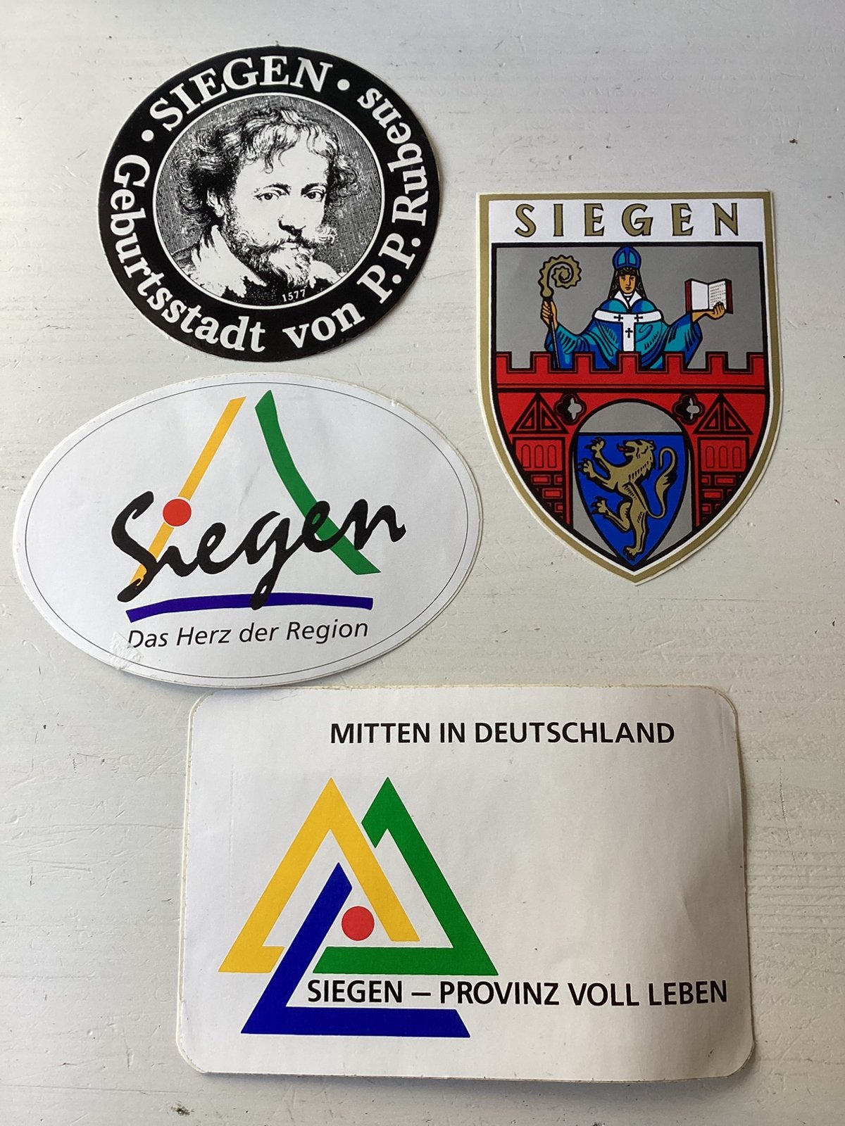 4 stickers Siegen (Duitsland), Verzamelen, Verzenden, Zo goed als nieuw