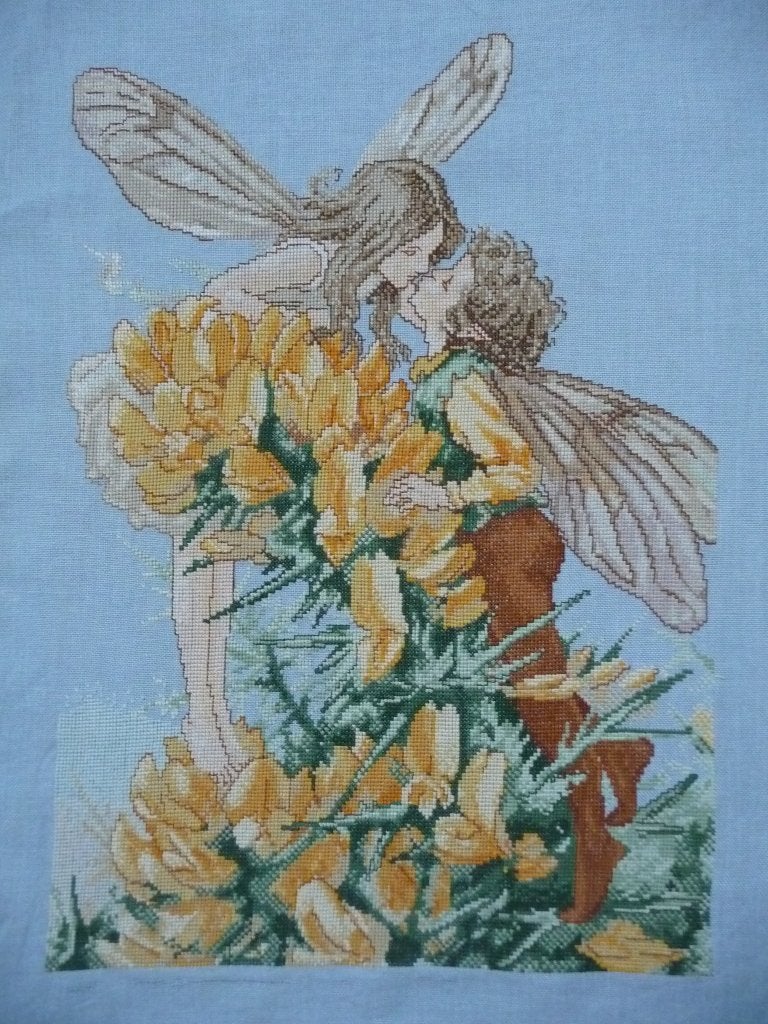 Borduurwerk "Bloemen kinderen", Ophalen of Verzenden, Zo goed als nieuw, Handborduren, Onderdeel of Toebehoren
