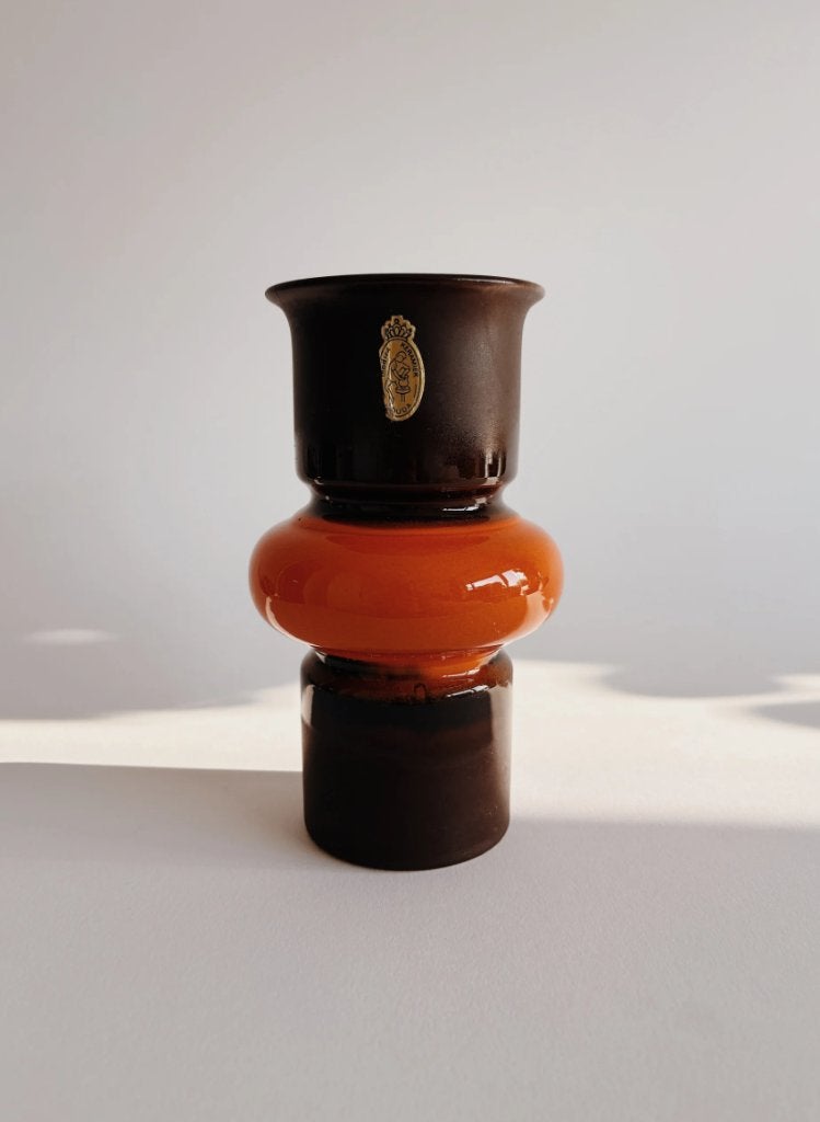 VINTAGE KERAMIEKEN VAAS BRUIN/ORANJE | MODICA GOUDA, Antiek en Kunst, Antiek | Vazen, Ophalen of Verzenden