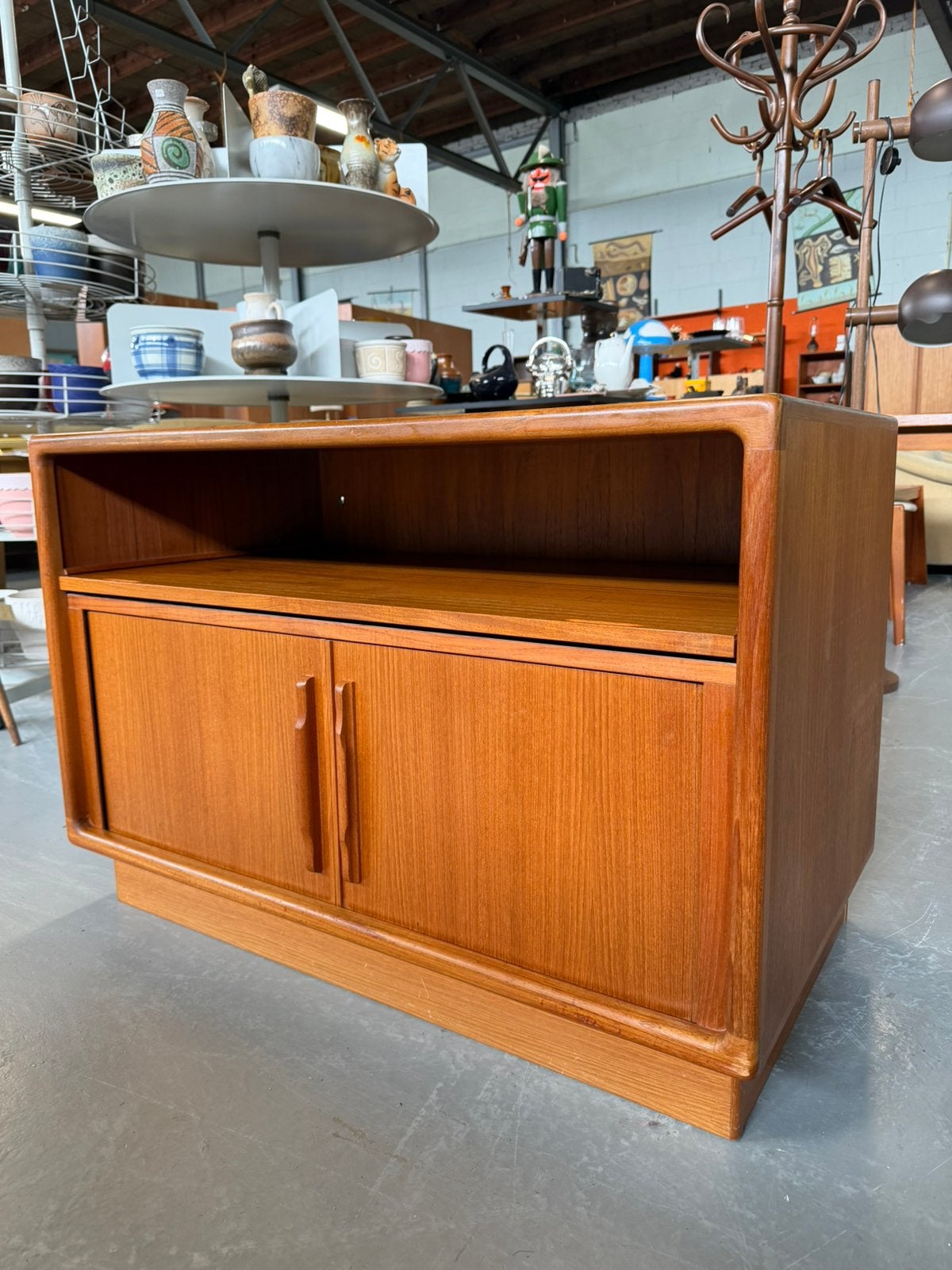 Vintage teak platenspeler meubel audiomeubel lpmeubel deens, Ophalen, F, Gebruikt, X
