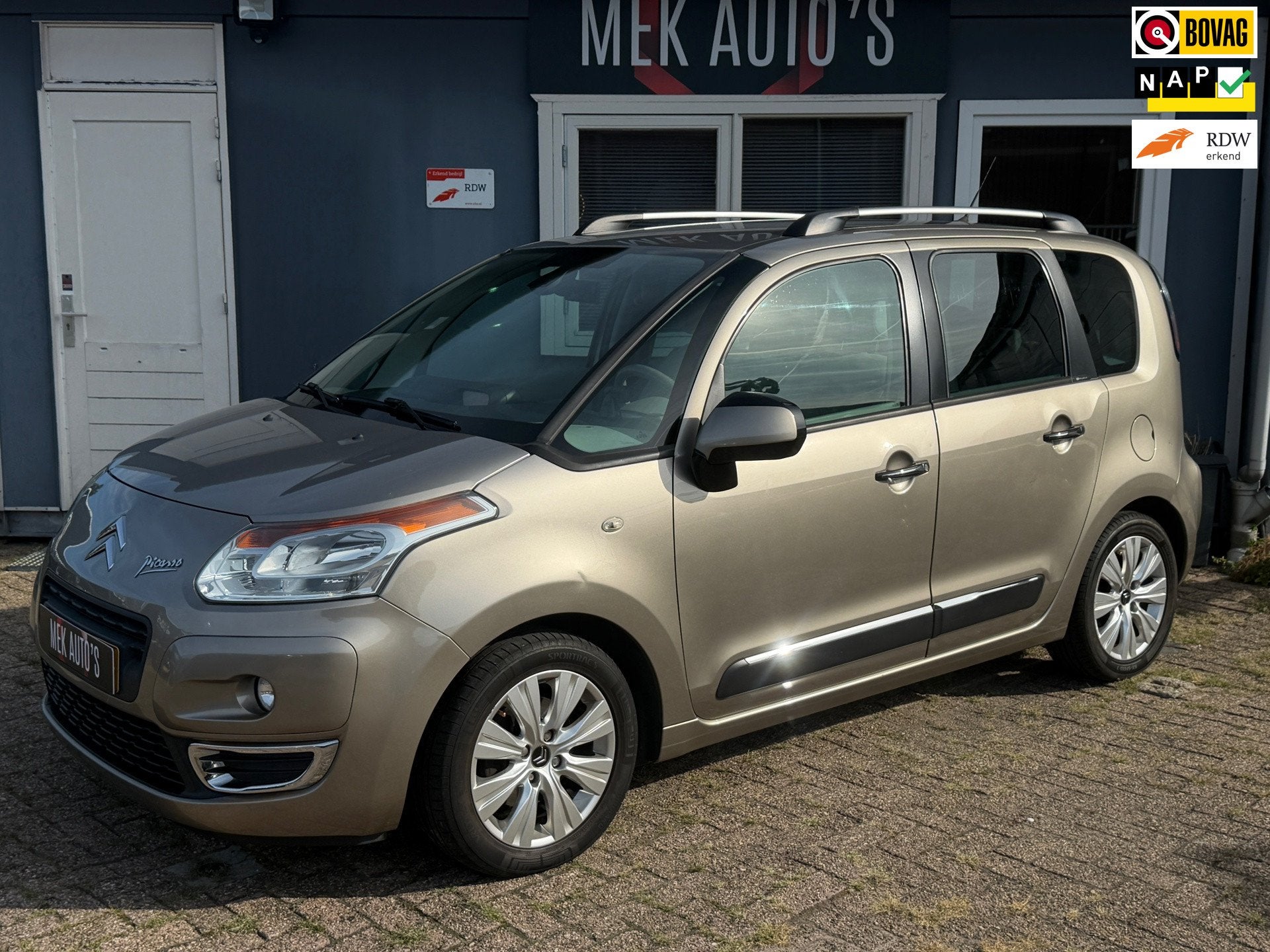 Citroen C3 Picasso 1.6 VTi Exclusive|Cruise|Clima|Trekhaak|E, Auto's, Voorwielaandrijving, Stof, Gebruikt, Beige