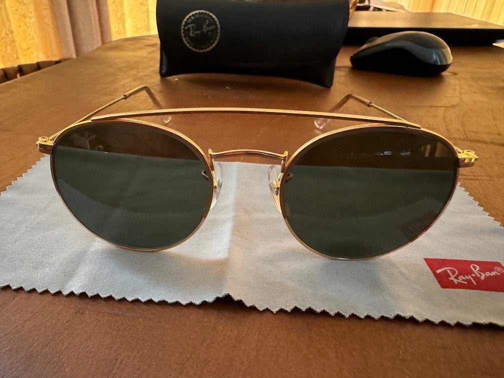 Vintage B&L Ray-ban Arista Round Bridge W1345 zonnebril R11, Ray-Ban USA, Zonnebril, Overige kleuren, Ophalen of Verzenden