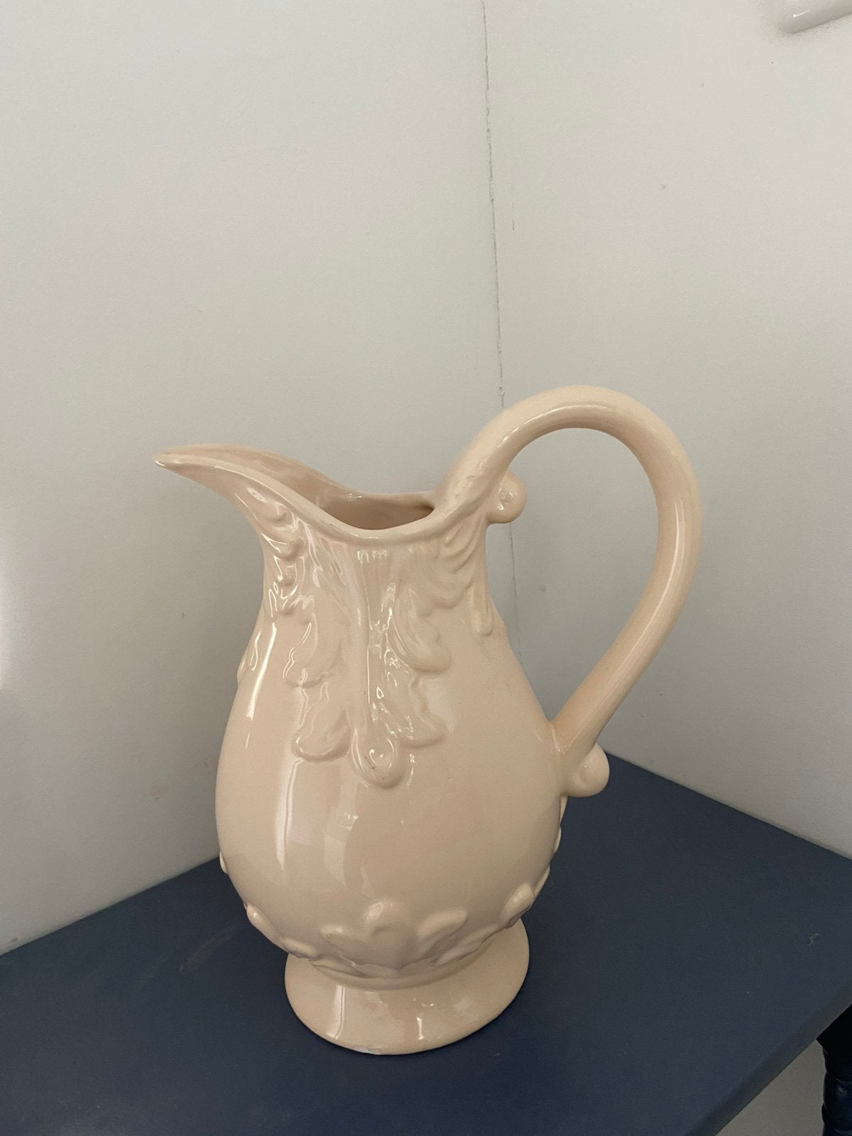 Waterkan of Lampetkan bewerkt in beige kleur 32cm, Ophalen of Verzenden