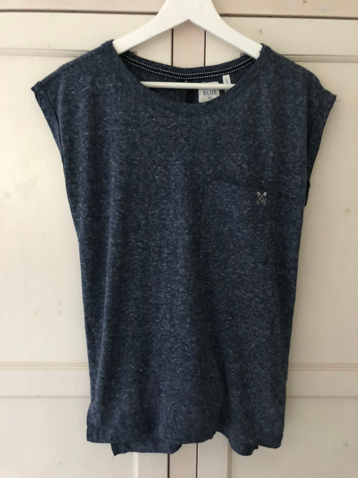 Blauw gemêleerd dames t-shirt Anti Bleu maat XS, Blauw, Ophalen of Verzenden, Zo goed als nieuw, Korte mouw
