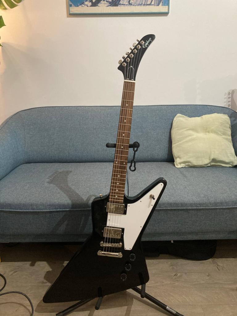 Epiphone Explorer Ebony gitaar, Ophalen, Gebruikt, Solid body, Epiphone