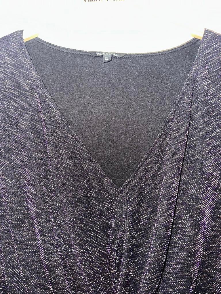 Prachtige glitter jurk MS 48/50/52, Kleding | Dames, Ophalen of Verzenden, Zo goed als nieuw, Zwart, Jurk