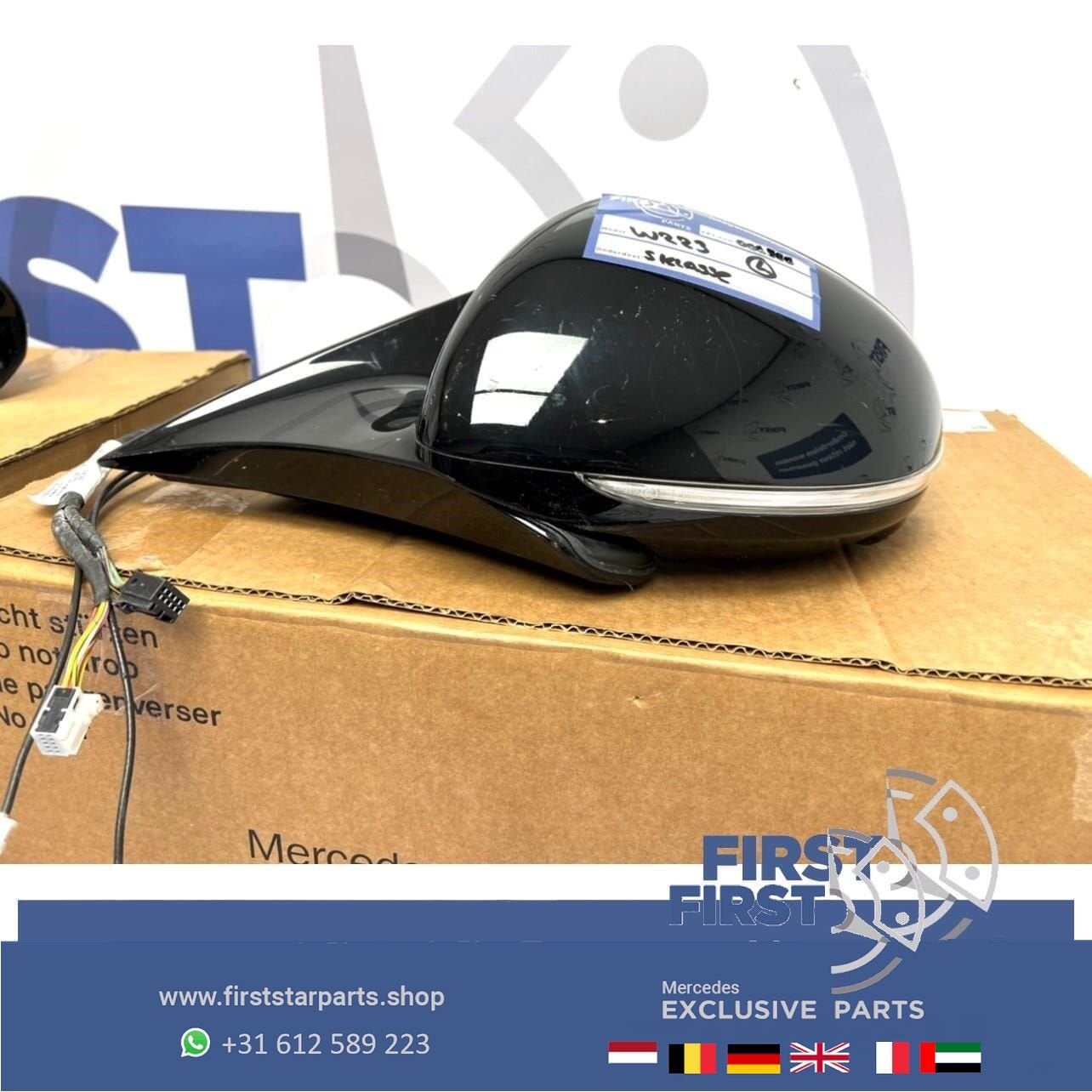 W223 S klasse AMG VOL OPTIE SPIEGEL LINKS 360 CAMERA Mercede, Gebruikt, -, Ophalen of Verzenden, -