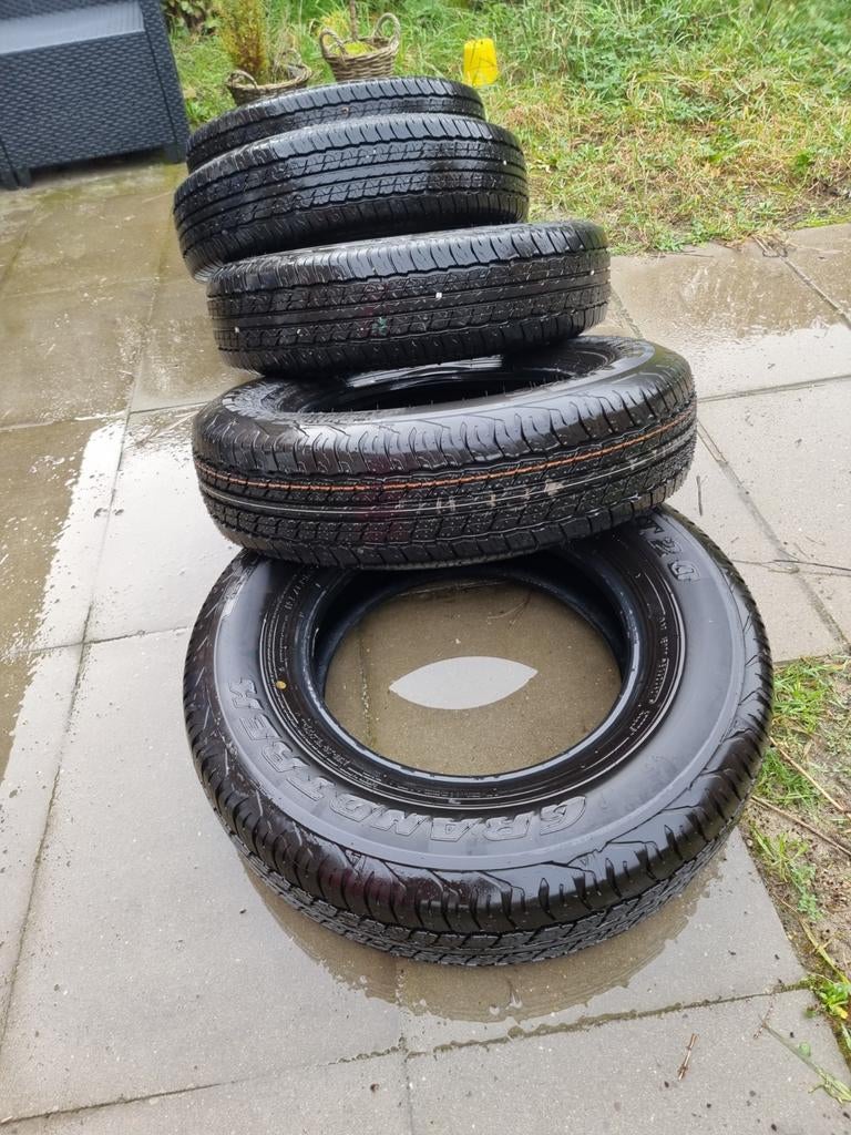 5 originele all-season Suzuki Jimny banden, 195/80 R15 96S, Ophalen of Verzenden, Gebruikt