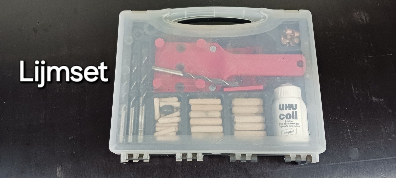 Lijmdoos / Lijmset voor houtverbindingen, Ophalen