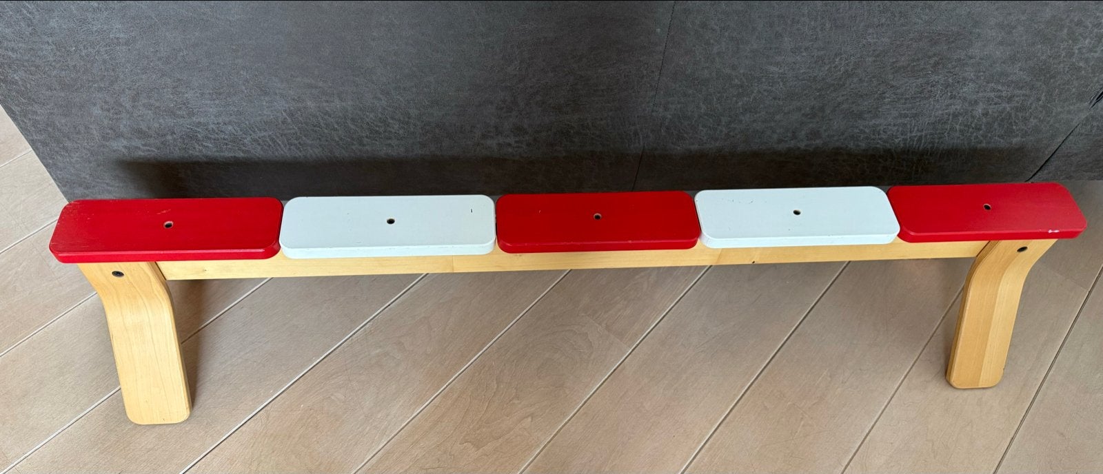 Ikea Houten balansbalk rood/wit voor kinderen, Ophalen, Gebruikt