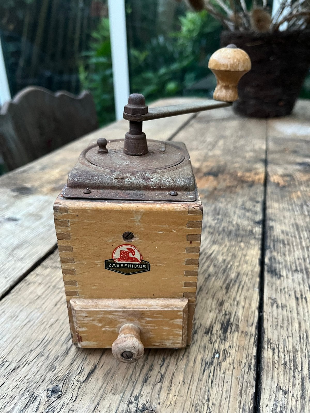 Vintage Zassenhaus Koffiemolen - Hout en Metaal, Antiek en Kunst, Ophalen