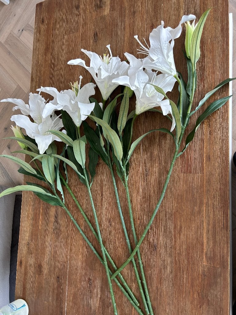 6 x  Kunstbloemen lelies, Binnen, Ophalen of Verzenden, Overige merken, Overige materialen