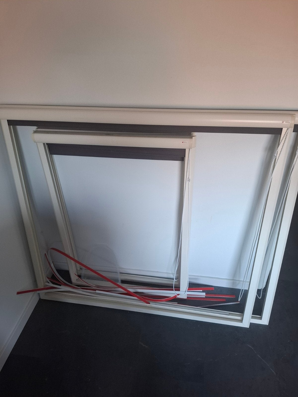 4x Rolgordijn met magneetstrips, Ophalen, Inclusief montageonderdelen, Rolgordijn, Wit