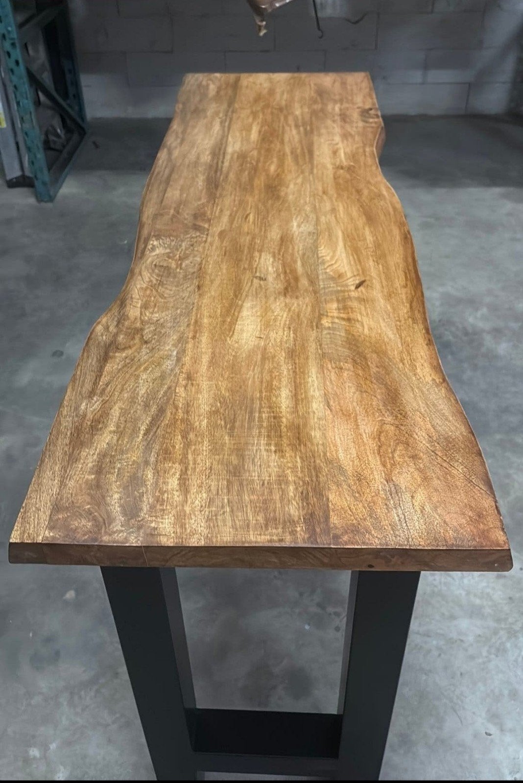 Stijlvolle Bartafel - Hout met Zwart Metalen Onderstel, 100 tot 150 cm, Industrieel, Modern, 50 tot 100 cm, Zo goed als nieuw