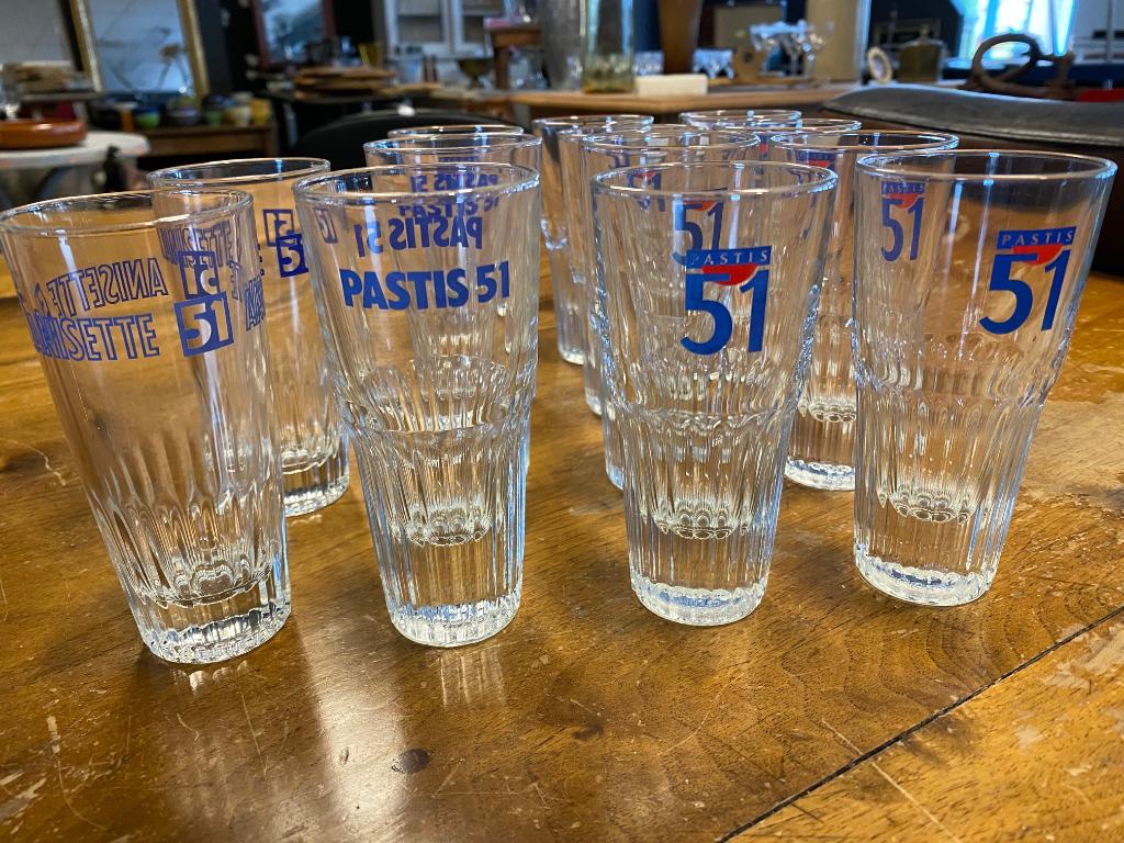 Brocante - Serie Franse Pastis-glazen!, Ophalen of Verzenden, Gebruikt, Gebruiksvoorwerp