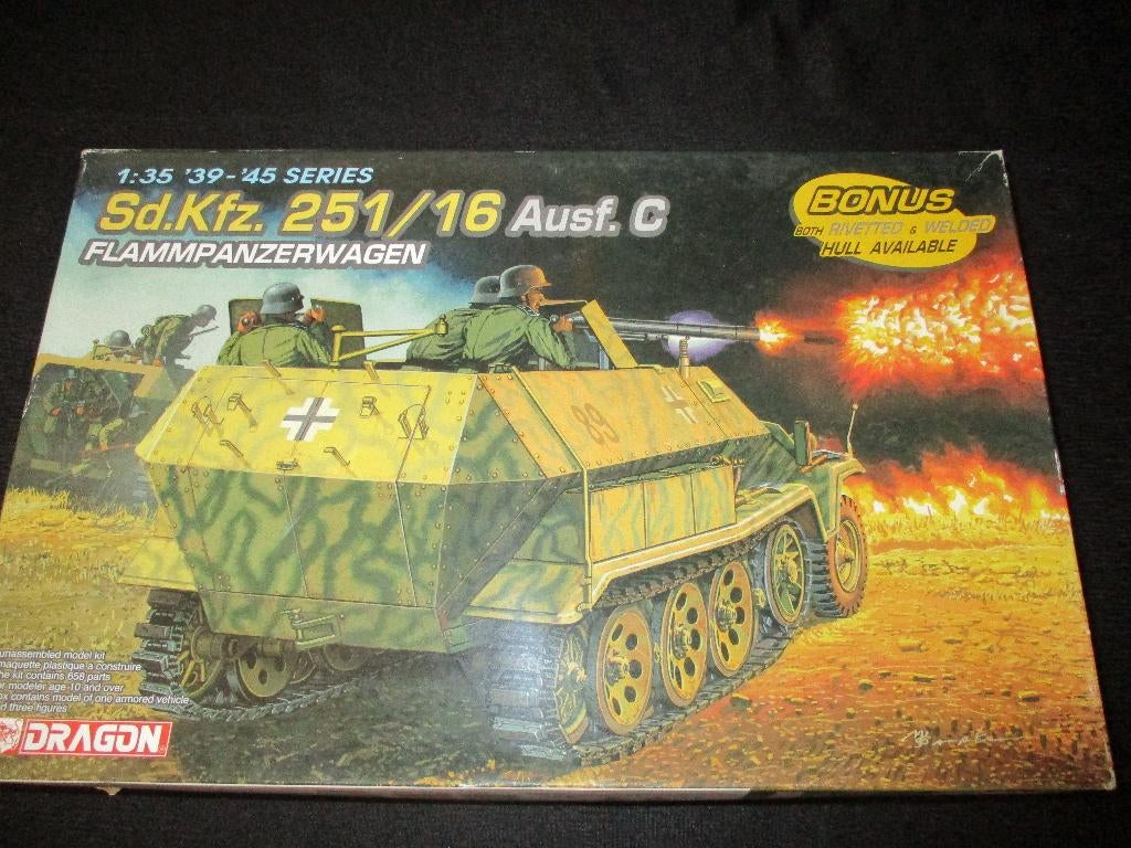 H-385,DRAGON 1-35,NO,6202,Sd.Kfz. 251/16 Ausf. C Flammpanzer, Overige merken, 1:32 tot 1:50, Overige typen, Nieuw