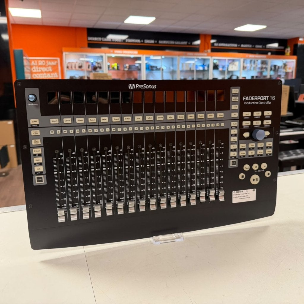 PreSonus FaderPort 16 Production Controller, PreSonus, Zo goed als nieuw, https://www.presonus.com/contact-us, 18011 Grand Bay Court, Baton Rouge, LA 70809, Verenigde Staten