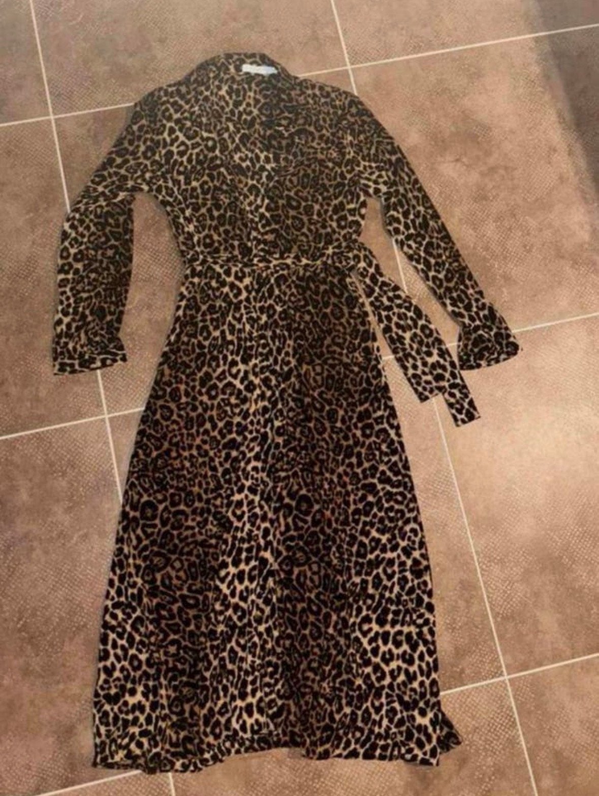 Lange jurk Costes maat S - Luipaardprint, Ophalen of Verzenden, Maat 36 (S), Bruin, Onder de knie