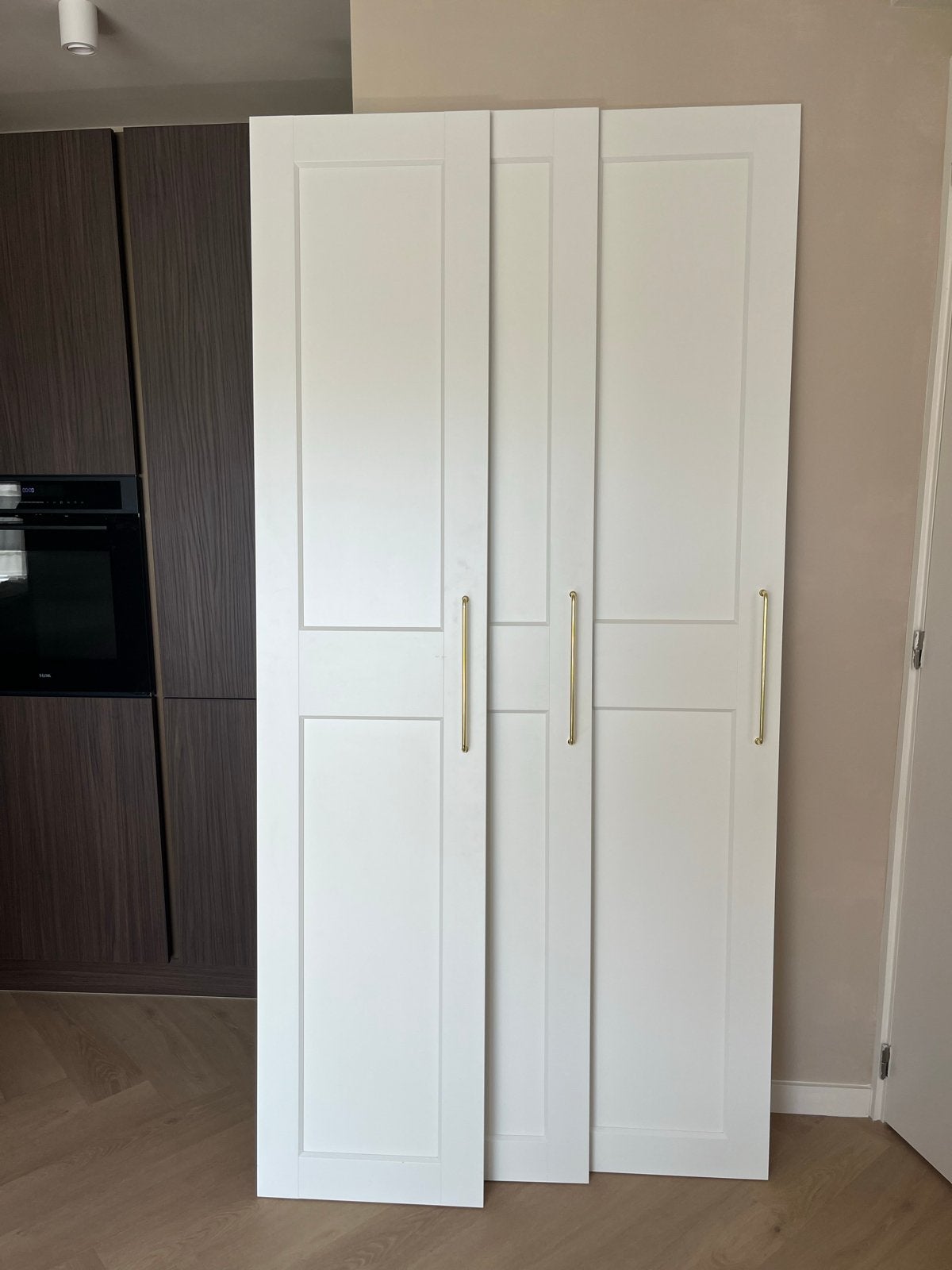 3 IKEA PAX GRIMO kastdeuren, wit, 50x229cm, Ophalen, Gebruikt, 200 cm of meer, 50 tot 100 cm