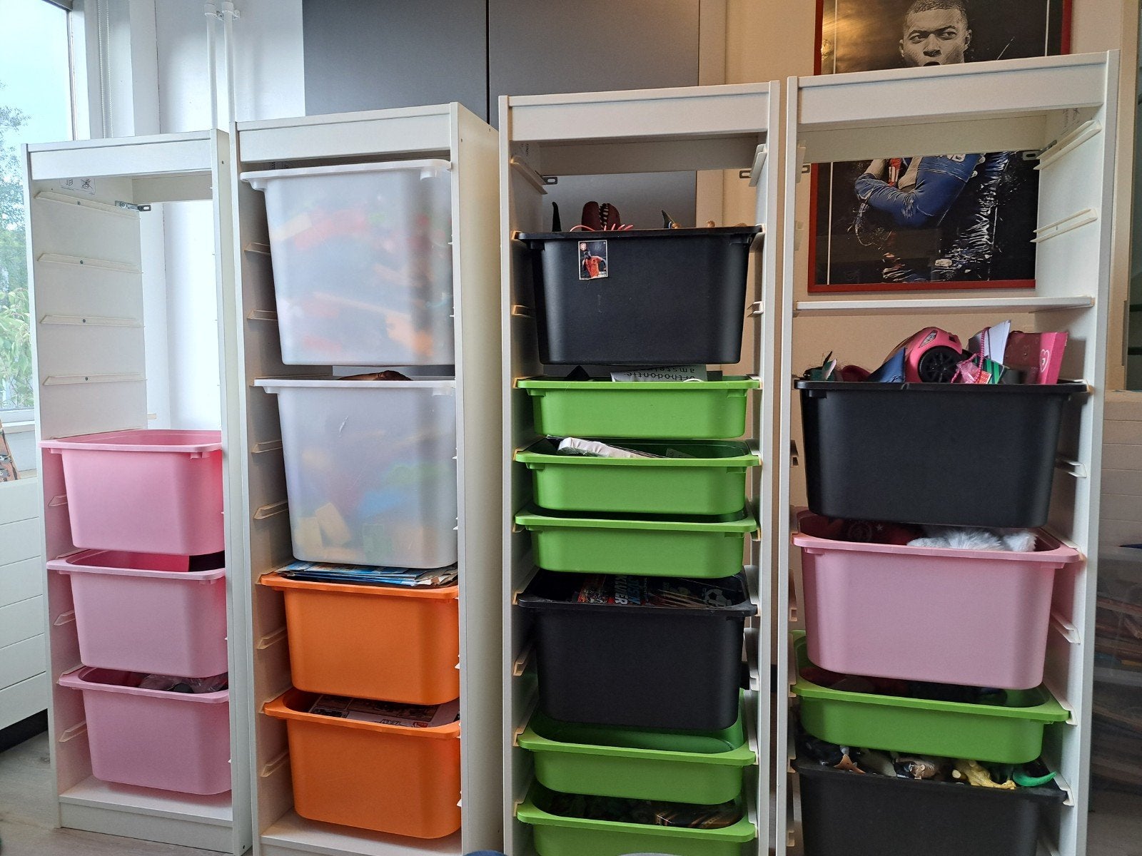 Praktische ikea trofast opbergkasten met bakken, 145x46x30 c, Ophalen, Gebruikt, 105 cm of meer, Minder dan 50 cm